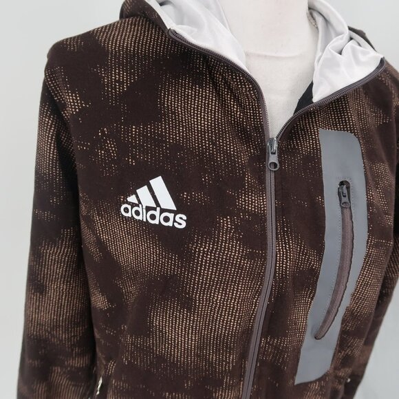 Adidas Men's Hoodie Black Brown Size Small - Picture 3 of 16